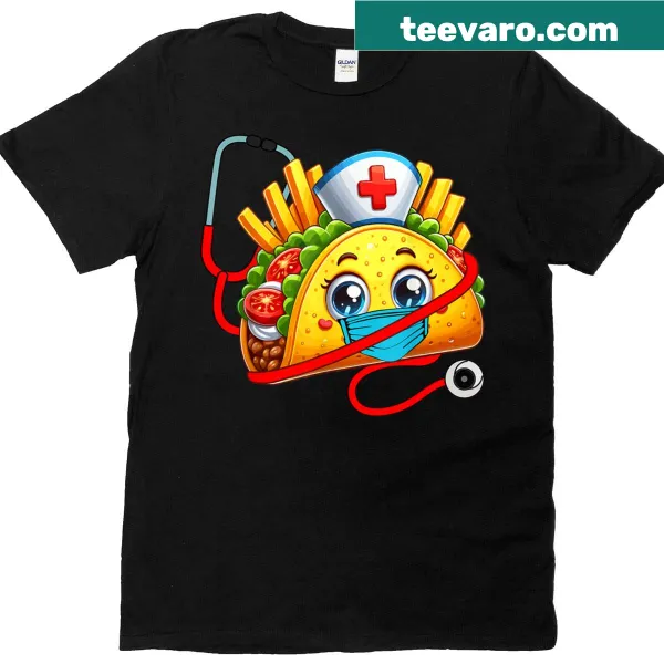 Taco Nurse t-shirt with stethoscope and taco graphic