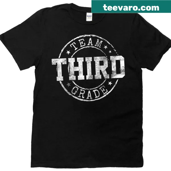 Cheerful T-shirt with 'Third Grade Dream Team' design for teachers.