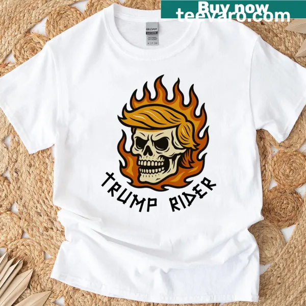 Bold Trump Rider T-shirt featuring playful text design