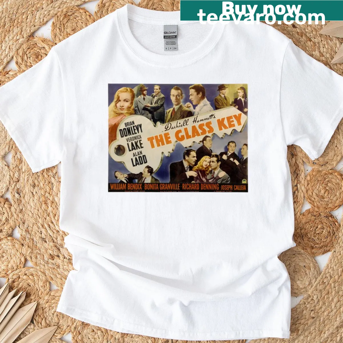 Vintage T-shirt featuring Veronica Lake from The Glass Key film — on a men's t-shirt