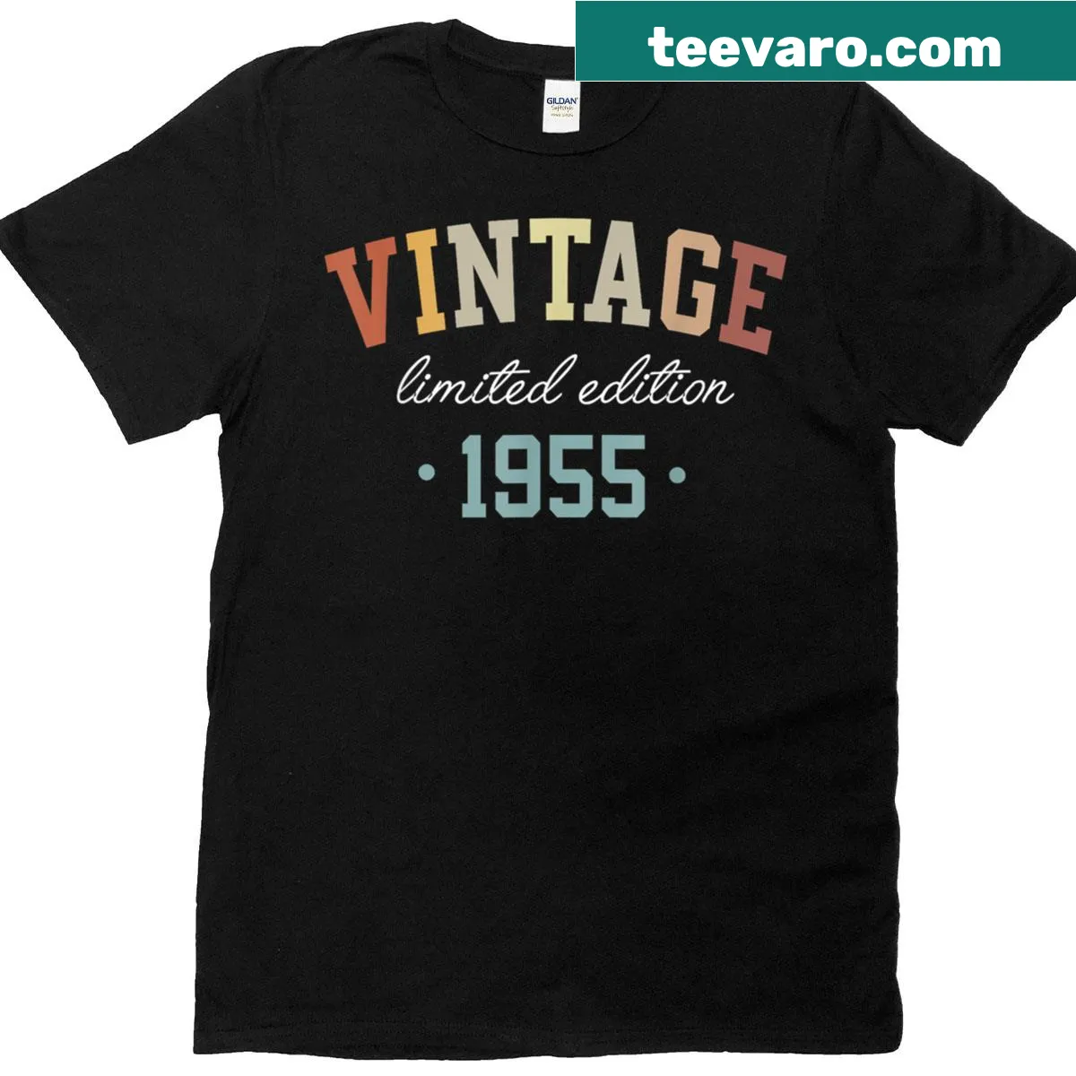 Vintage 1955 birthday t-shirt for 70th birthday celebration — on a men's t-shirt