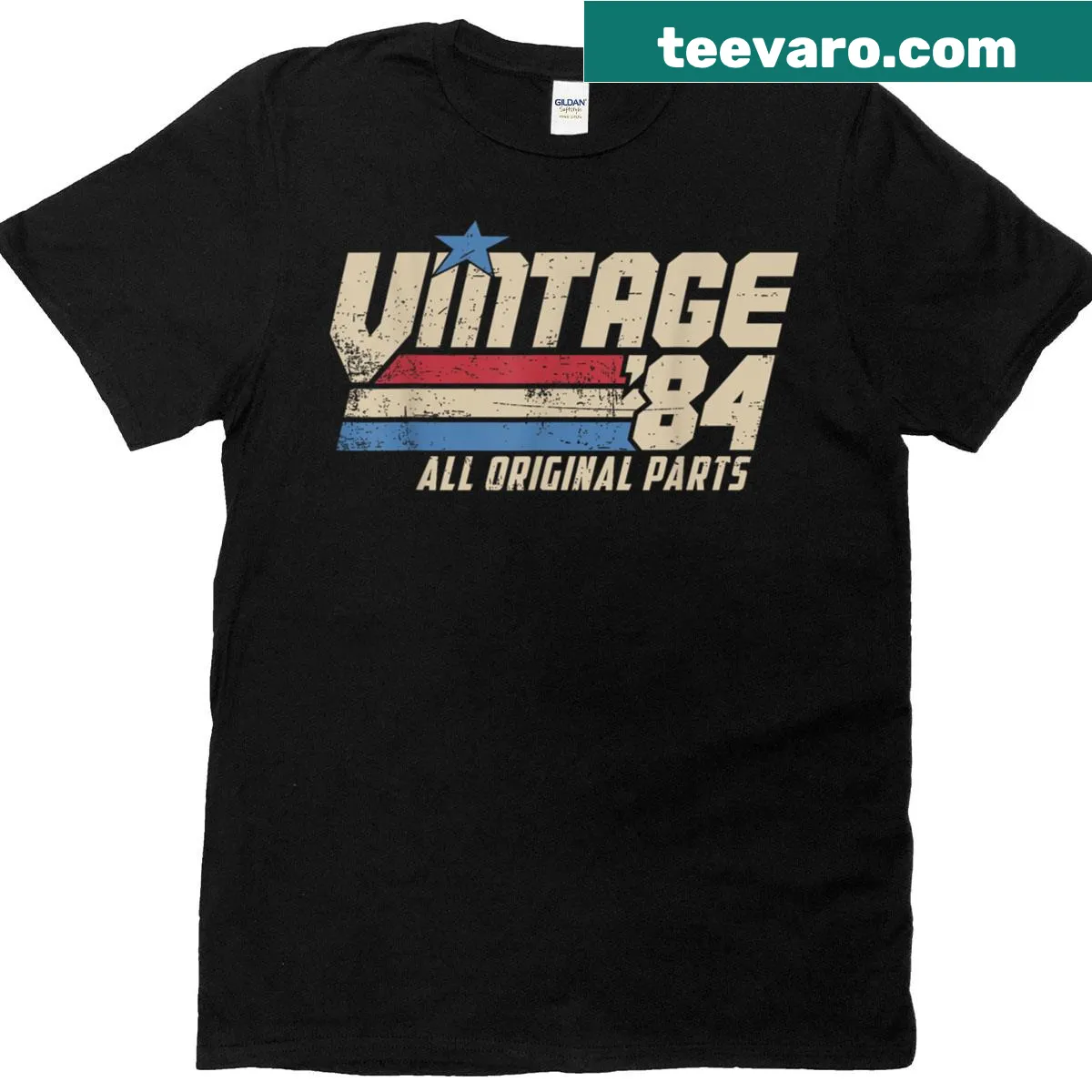 Vintage t-shirt celebrating 41 years old with humorous text — on a men's t-shirt
