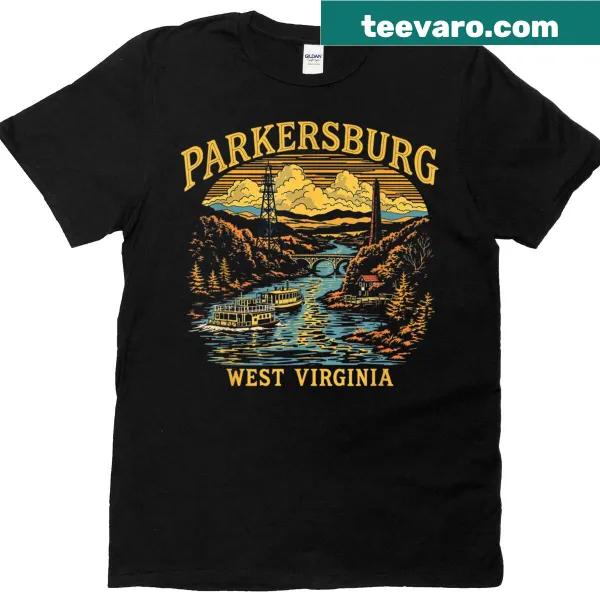 Parkersburg West Virginia skyline T-shirt with a vintage touch