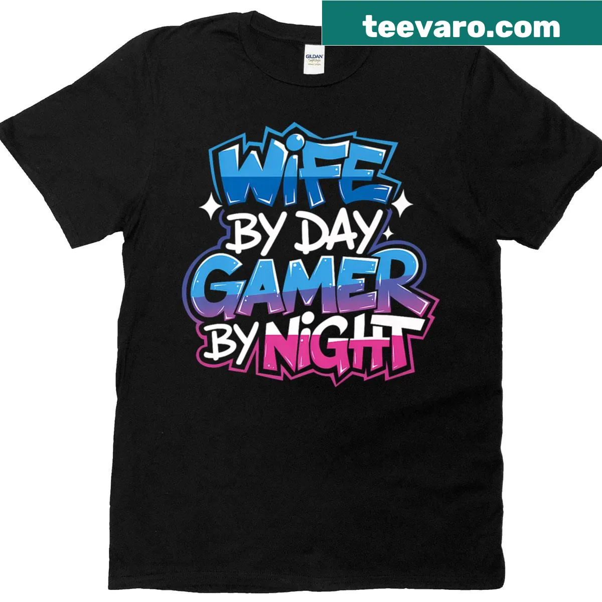 Funny T-shirt with text about being a gamer wife — on a men's t-shirt