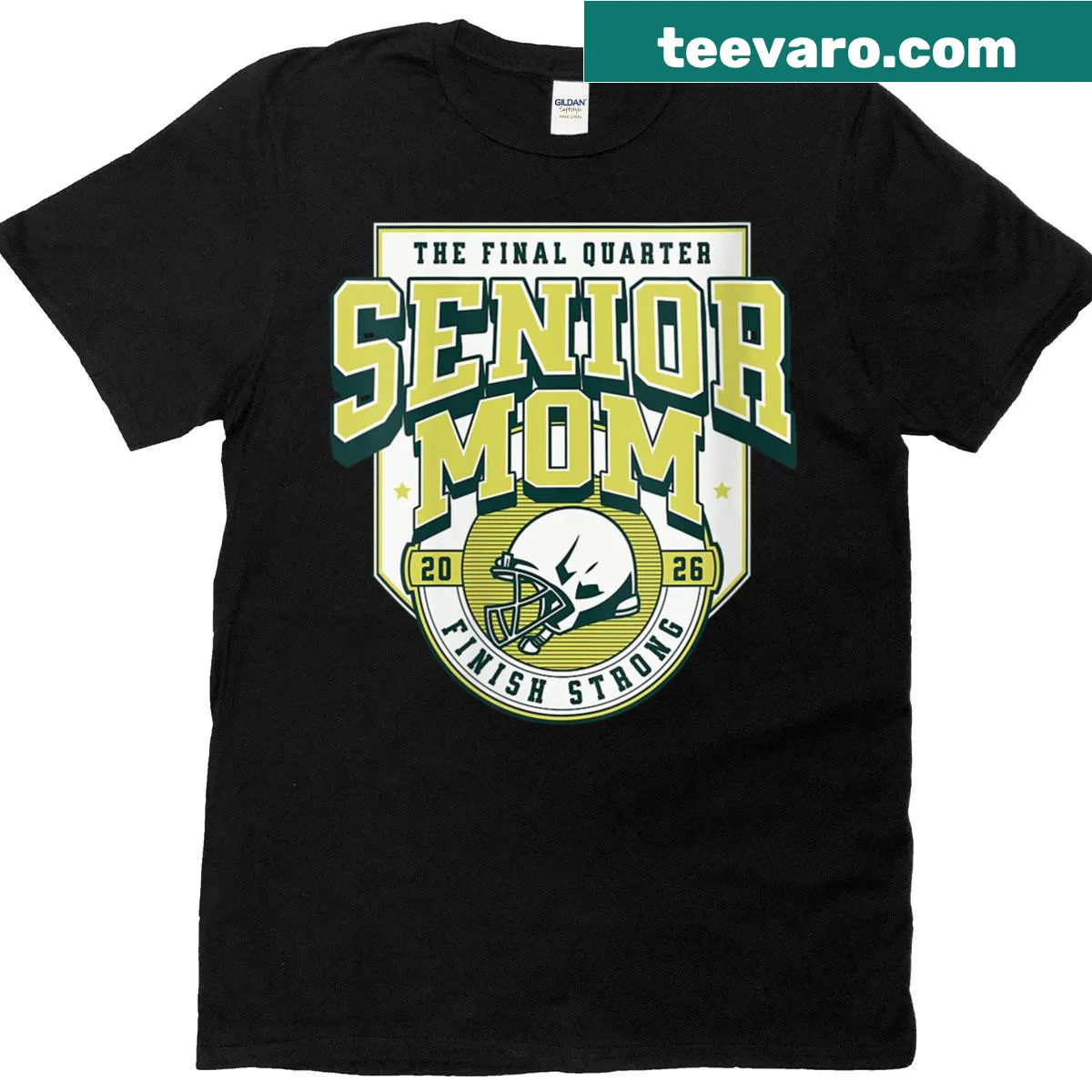 Senior Mom 2026 The Final Quarter T-shirt with bold text — on a men's t-shirt