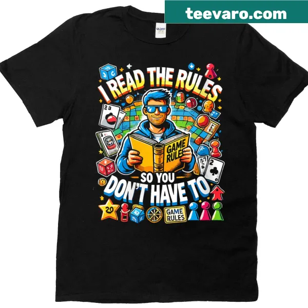 Humorous quotes on a board game-themed t-shirt for game lovers