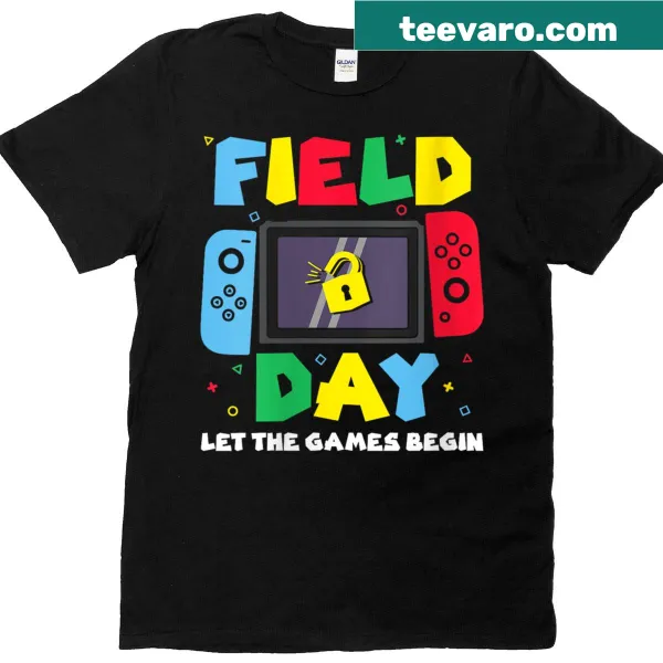 Field Day 2025 shirt with 'Let The Games Begin' text for kids