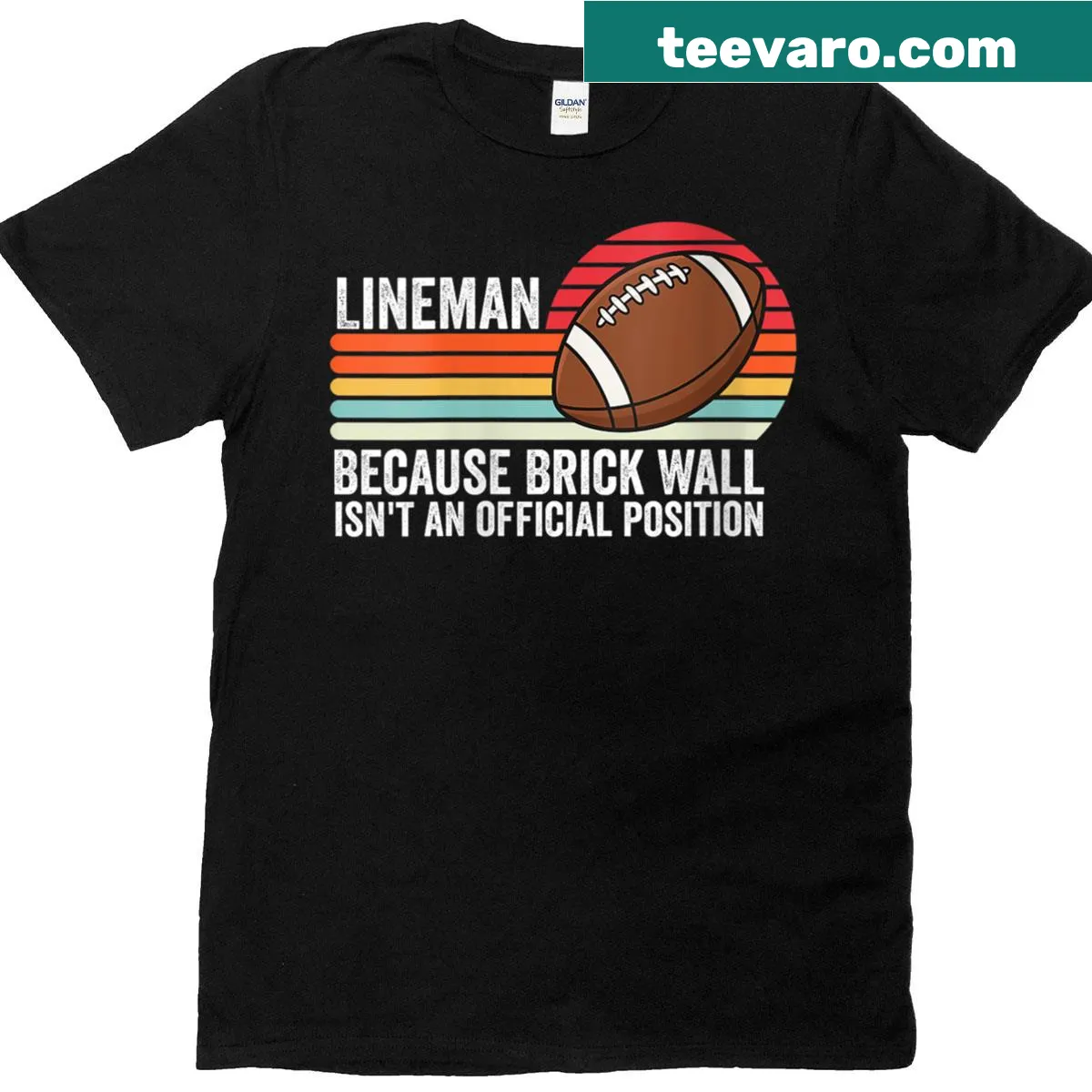 Vintage-style T-shirt with sarcastic lineman graphic — on a men's t-shirt