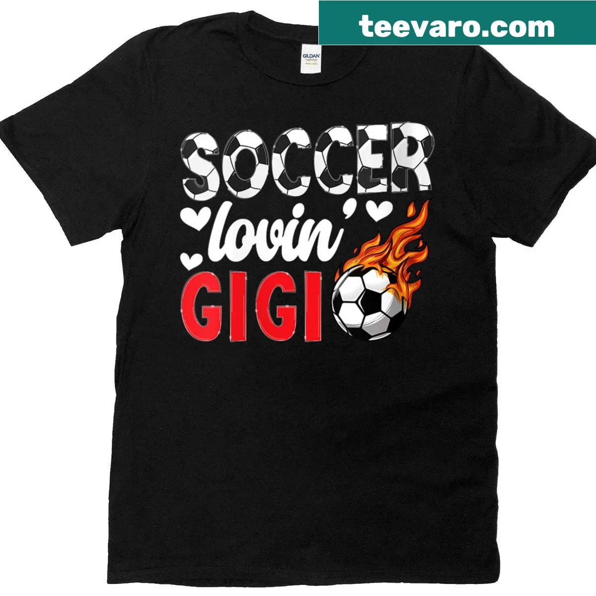 Charming t-shirt with 'Soccer Gigi Of A Soccer Player' text — on a men's t-shirt