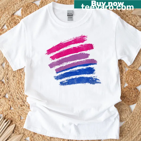 Vintage bisexual pride flag t-shirt with distressed design