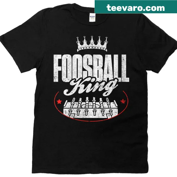 Playful T-shirt featuring a cartoon foosball player graphic