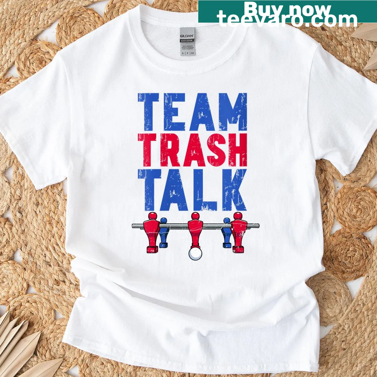 Funny Team Trash Talk t-shirt with playful sports banter — on a men's t-shirt