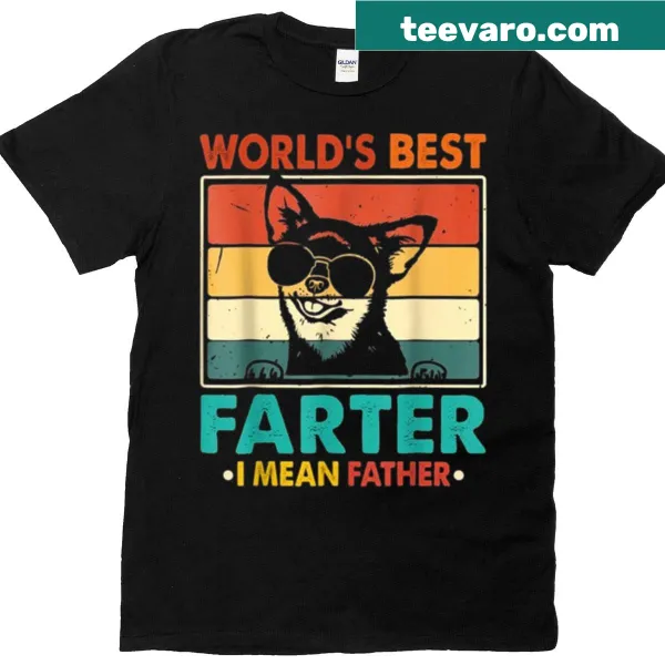 Funny dad joke T-shirt with 'World's Best Farter - I Mean Father' text
