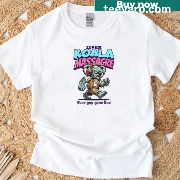 Spooky T-shirt with a graphic of a zombie koala