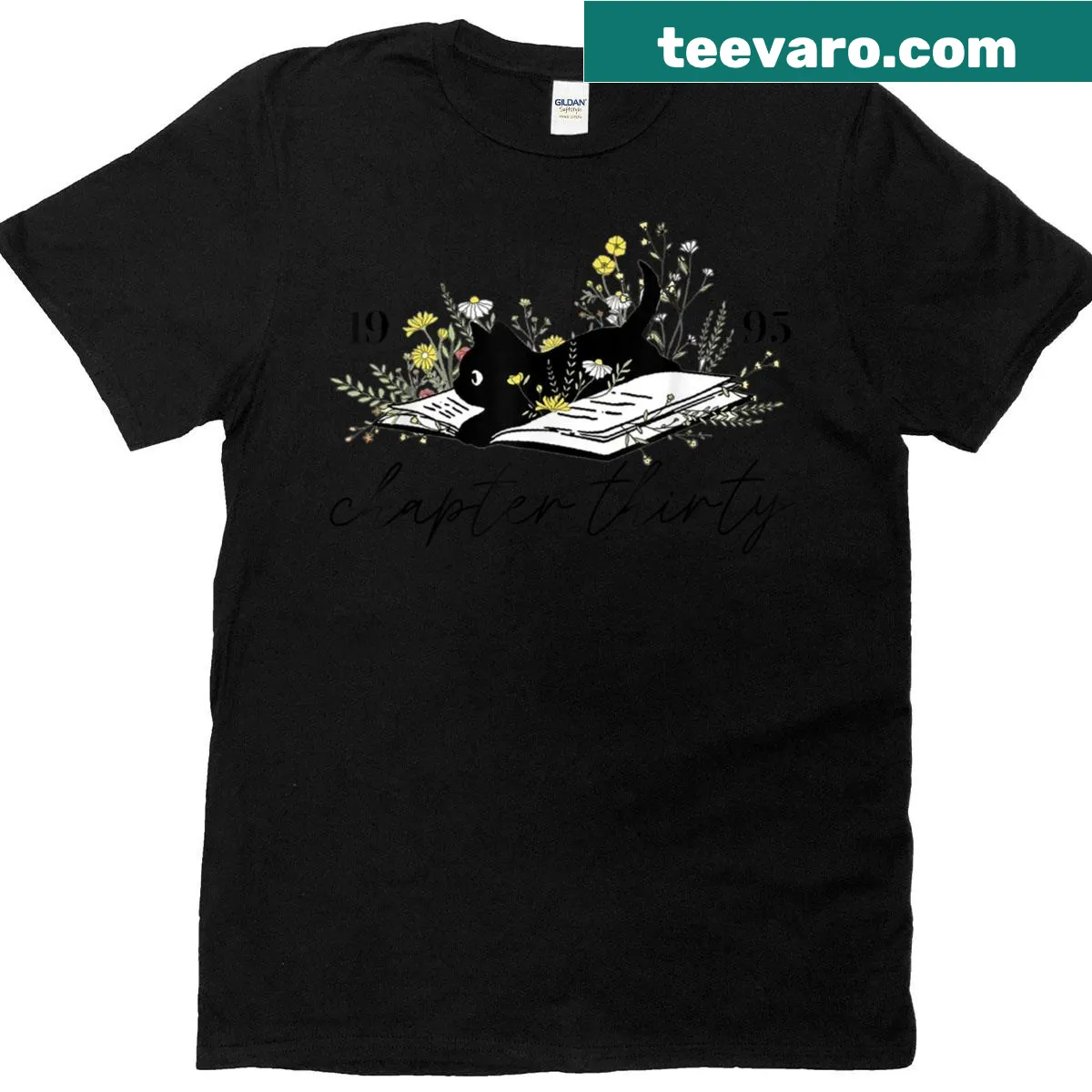 Vintage-style t-shirt celebrating 30th birthday for black cat lovers — on a men's t-shirt