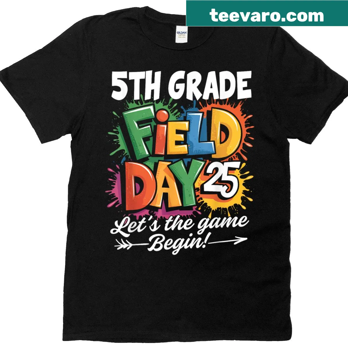 Playful T-shirt for 5th Grade Field Day with a fun slogan — on a men's t-shirt