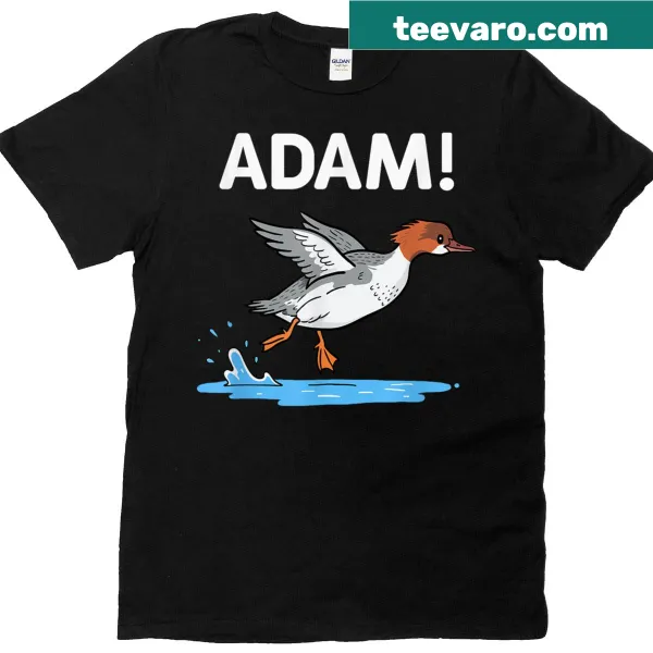 T-shirt featuring the Adam Duck meme character in a humorous pose