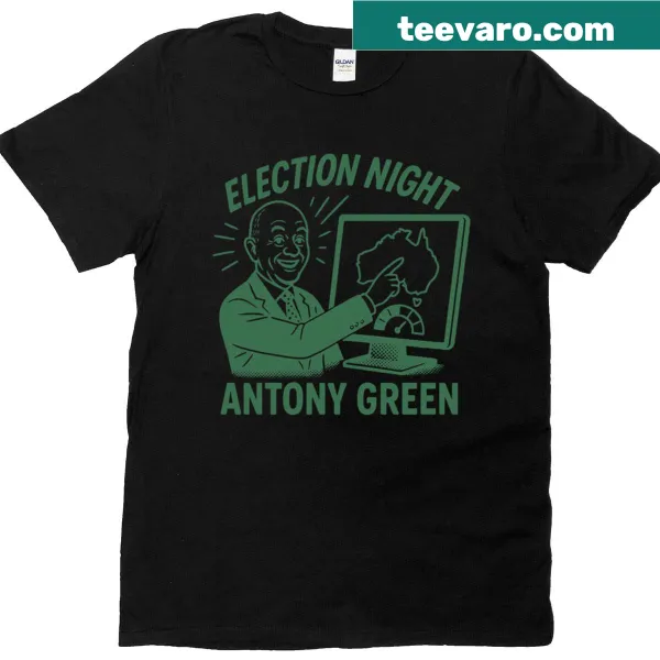 T-shirt featuring an illustrated election night map display design