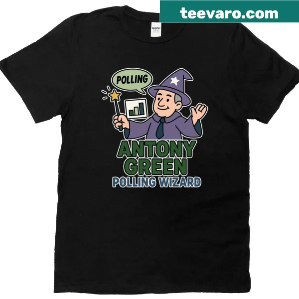 Typography T-shirt featuring Antony Green Polling Wizard