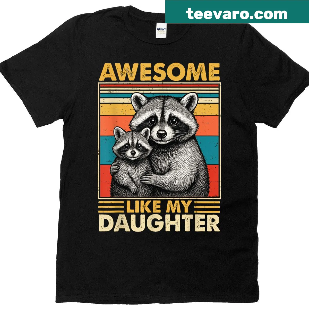Retro-style Father's Day t-shirt that says 'Awesome Like My Daughter' — on a men's t-shirt