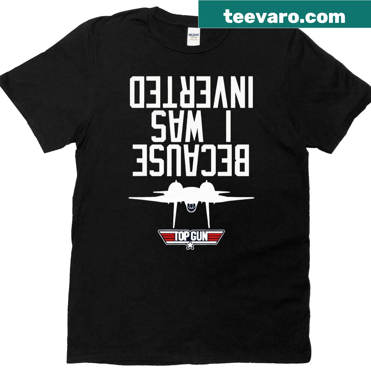 Playful t-shirt with humorous inverted phrase — on a men's t-shirt