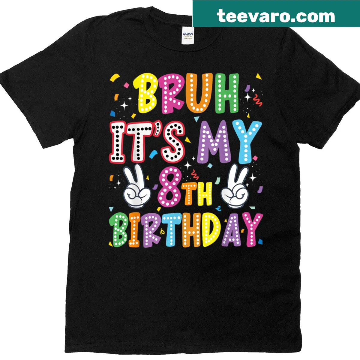 Funny birthday T-shirt with 'Bruh' and number 8 — on a men's t-shirt