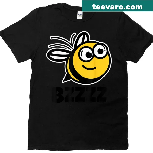 Cartoon bee face t-shirt for kids with big eyes and a smile