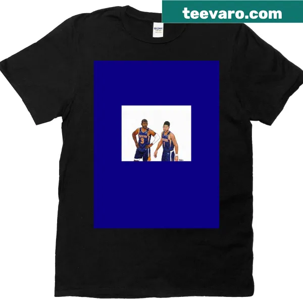 Graphic T-shirt featuring a drawing of Chris Paul and Devin Booker