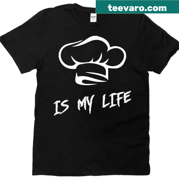 Text graphic about cooking on a t-shirt