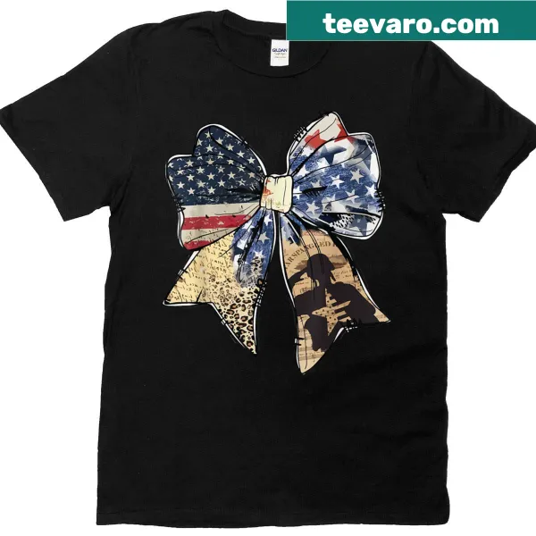Artistic American bow design T-shirt for patriotic holidays
