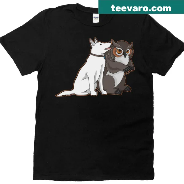 Cute T-shirt featuring Scratch and an Owlbear from BG3