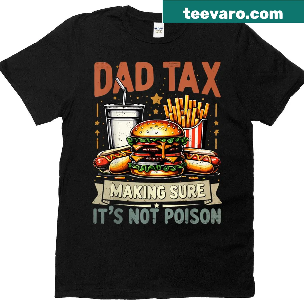Funny Dad Tax graphic T-shirt for men on Father's Day — on a men's t-shirt