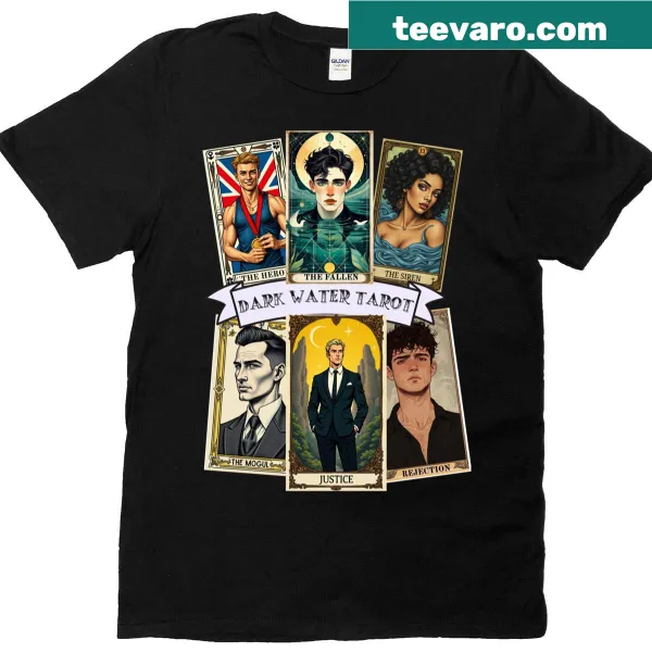 Oversized T-shirt with a dark water tarot card illustration.