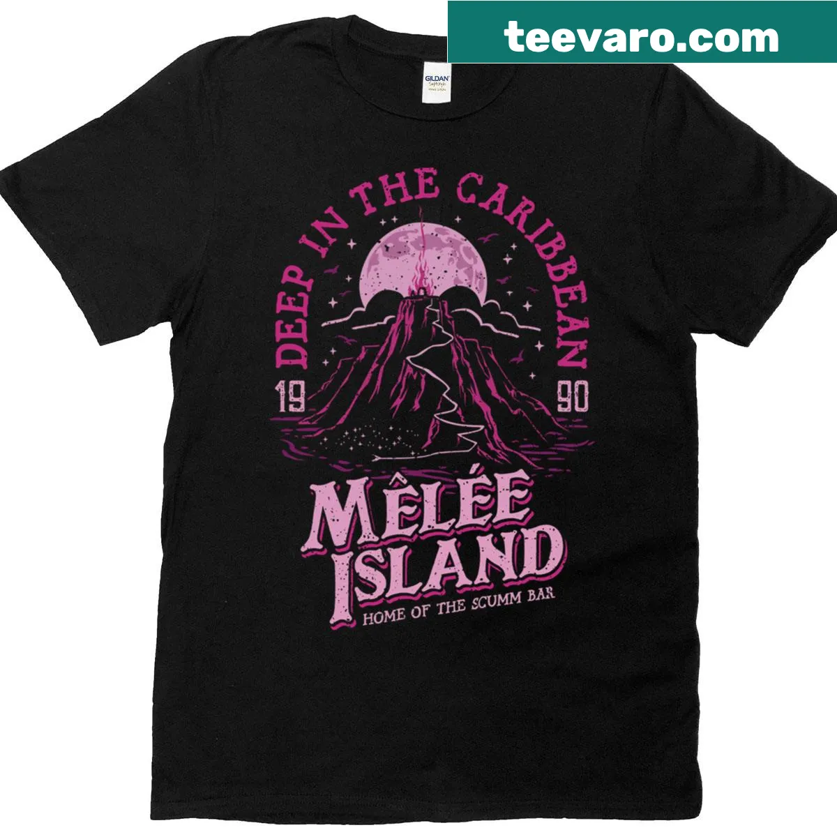 Tropical-themed Deep In The Caribbean T-shirt with a vibrant design — on a men's t-shirt