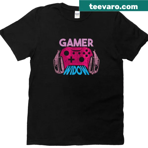 Funny 'Gamer Widow' graphic tee for gaming partners