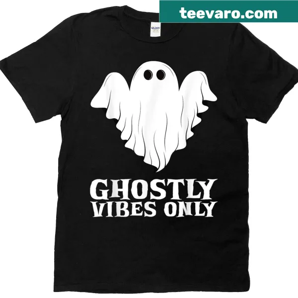 Ghostly vibes design T-shirt featuring a playful ghost for Halloween