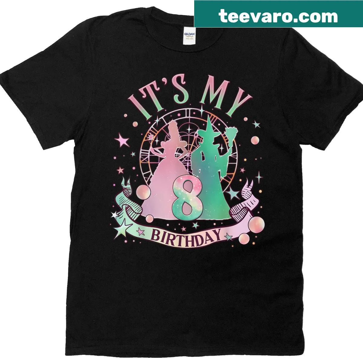 Kids T-shirt for 8th birthday featuring festive illustrations — on a men's t-shirt