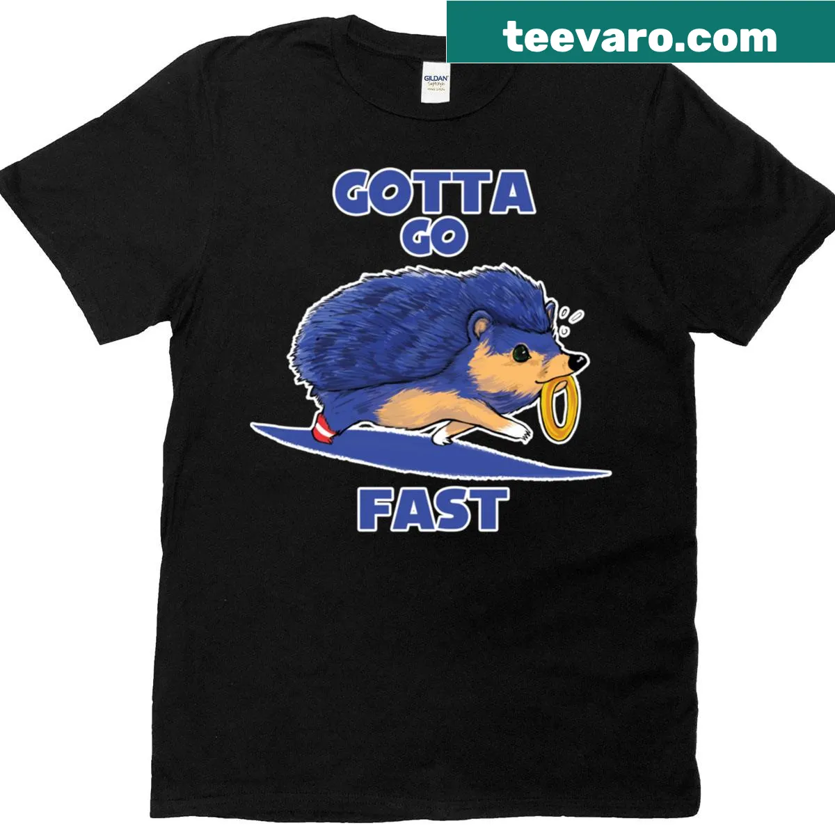 T-shirt displaying the text 'Gotta Go Fast' in a bold font — on a men's t-shirt