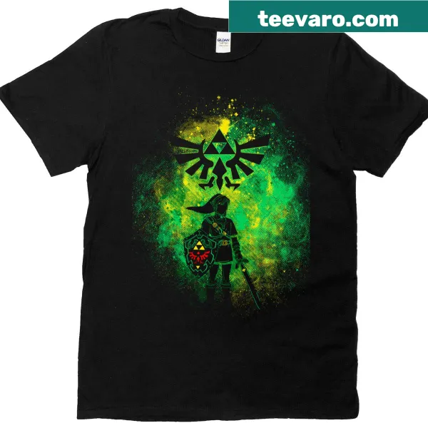 Fantasy hero graphic T-shirt with adventure themes.
