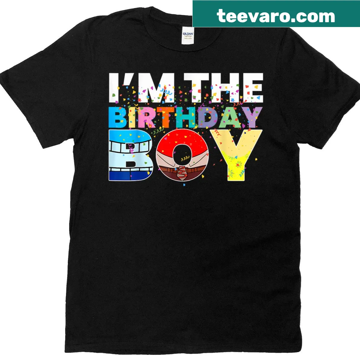 Birthday Boy T-shirt with bold lettering and playful design — on a men's t-shirt