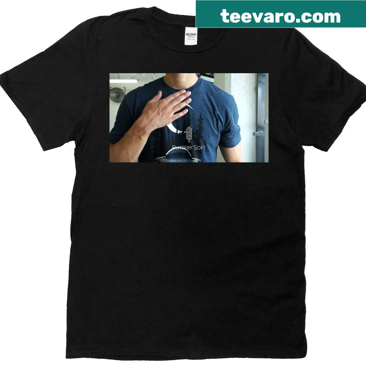 Graphic T-shirt featuring an abstract design — on a men's t-shirt