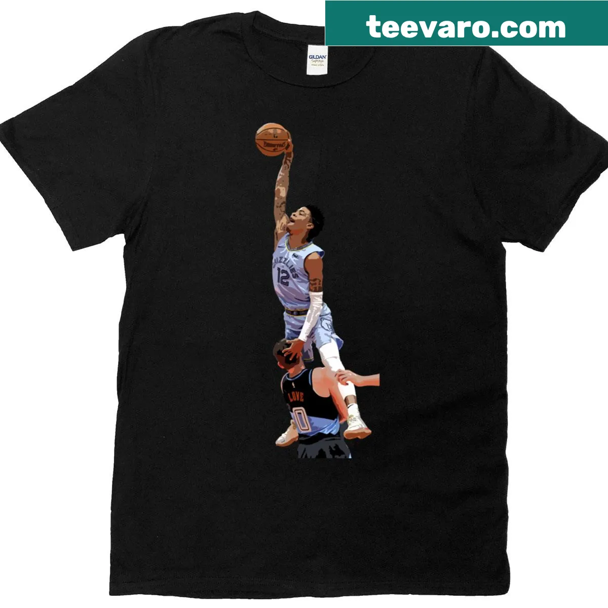 T-shirt featuring Ja Morant design for basketball fans. — on a men's t-shirt