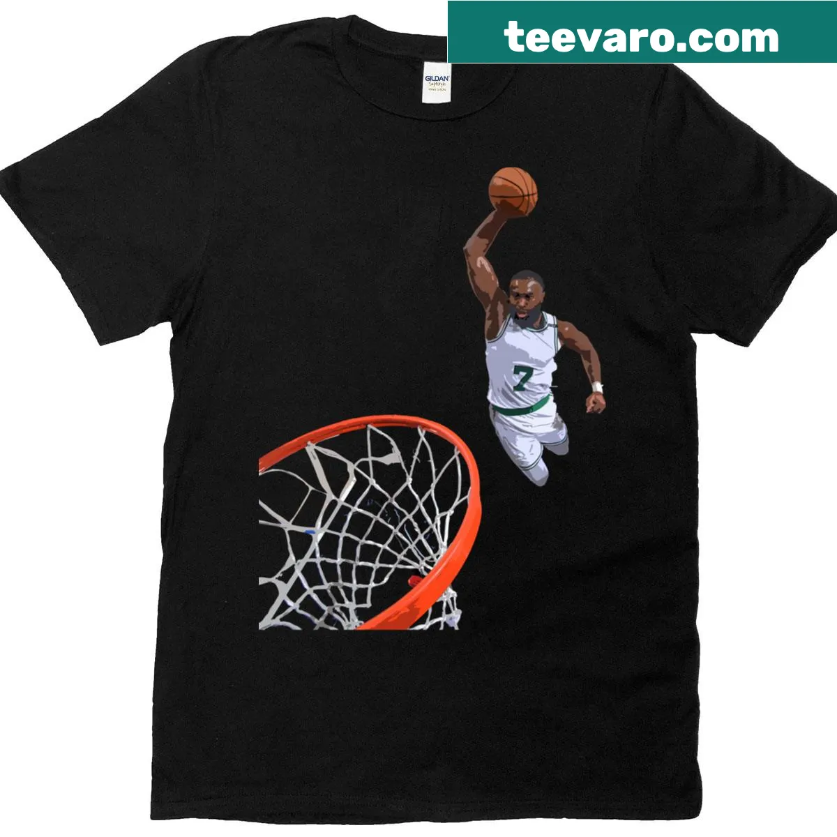 Basketball T-shirt featuring Jaylen Brown — on a men's t-shirt