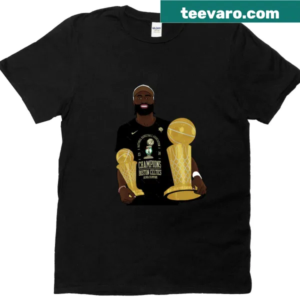 MVP and Champion tee featuring Jaylen Brown's name and accolades