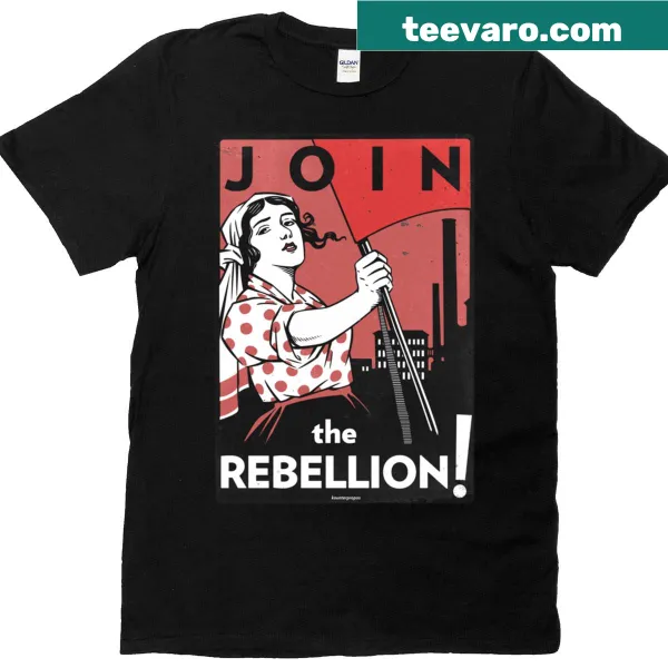 Inspirational t-shirt with the phrase 'Join The Rebellion' in bold graphics
