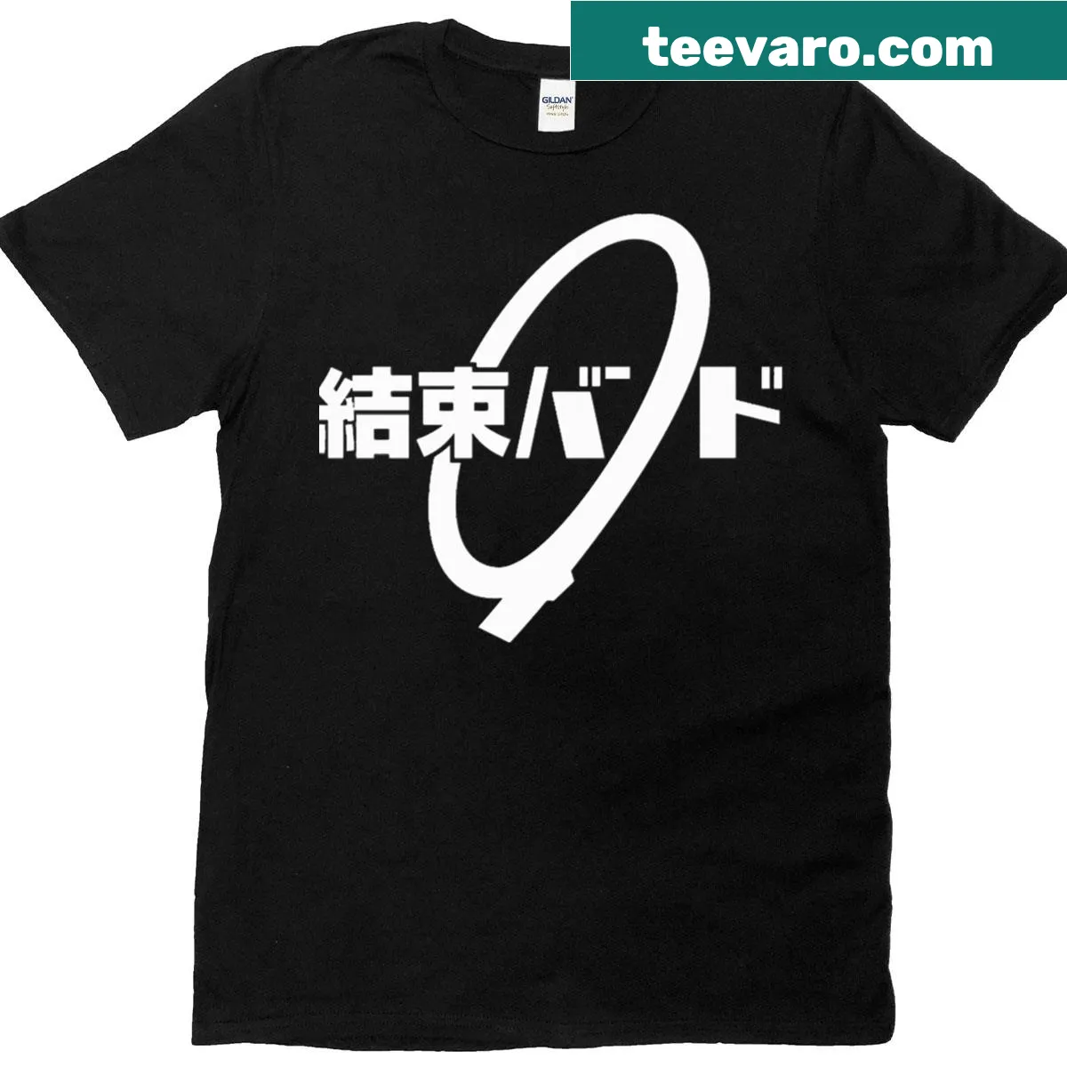 Bocchi The Rock! inspired T-shirt featuring Kessoku Band design. — on a men's t-shirt