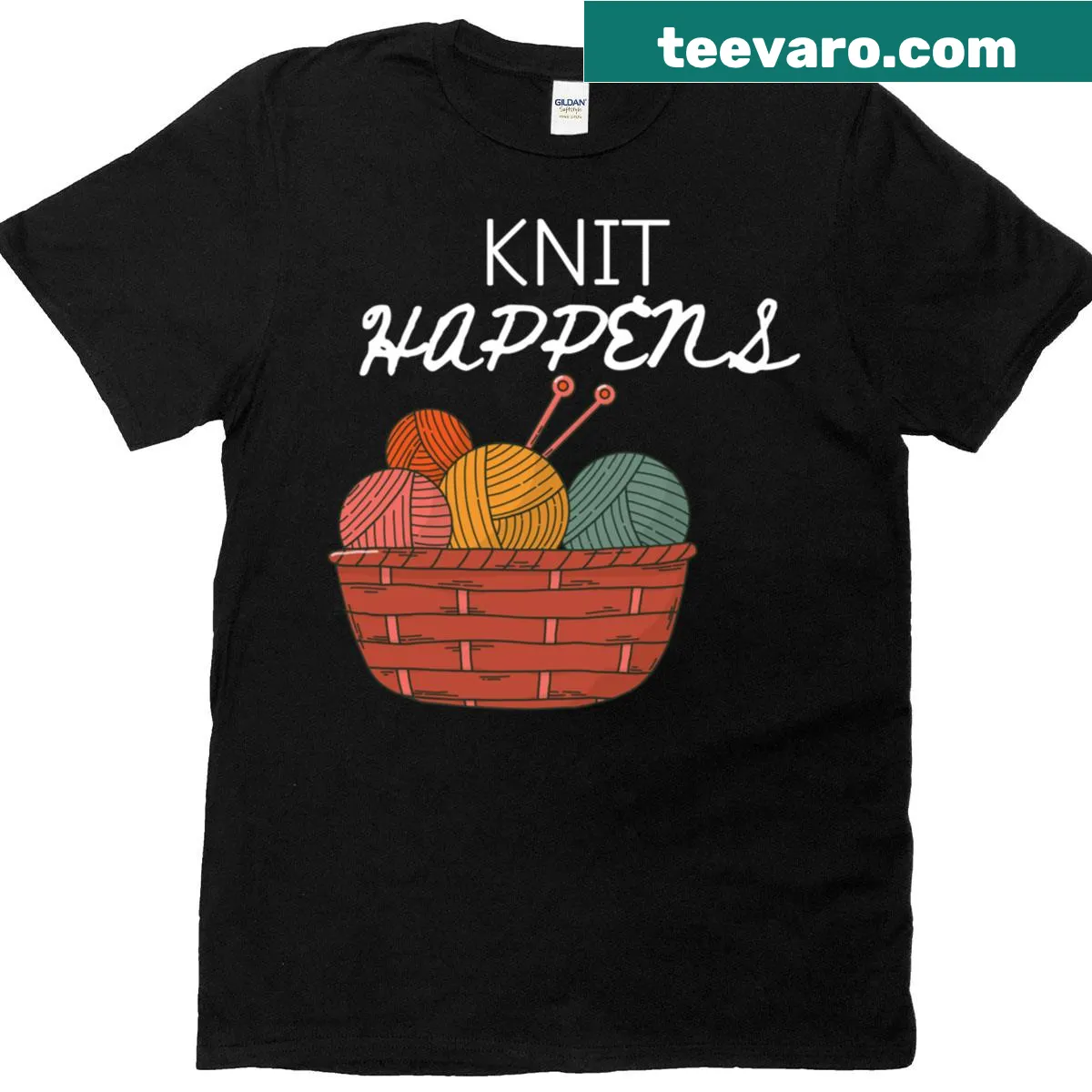 Charming T-shirt celebrating knitting with a playful graphic. — on a men's t-shirt