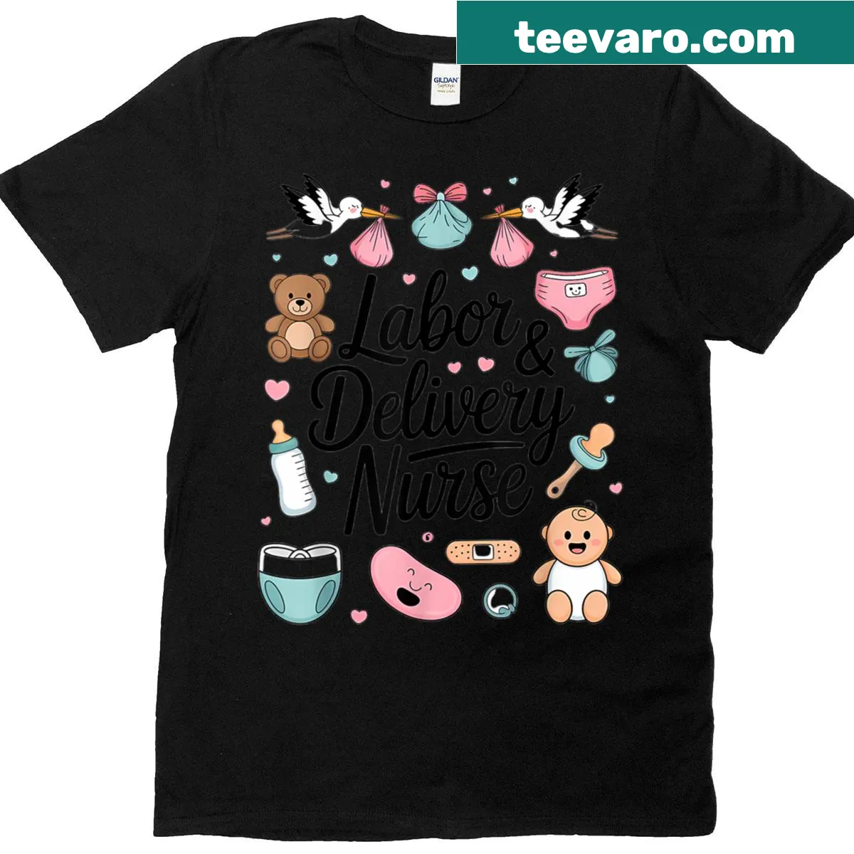 Graduation t-shirt for Labor and Delivery Nurses with LD Nurse text — on a men's t-shirt