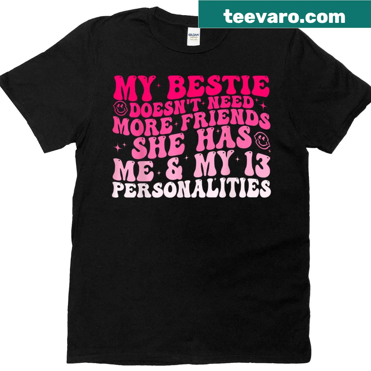 Fun typography shirt that celebrates friendship with a humorous quote. — on a men's t-shirt