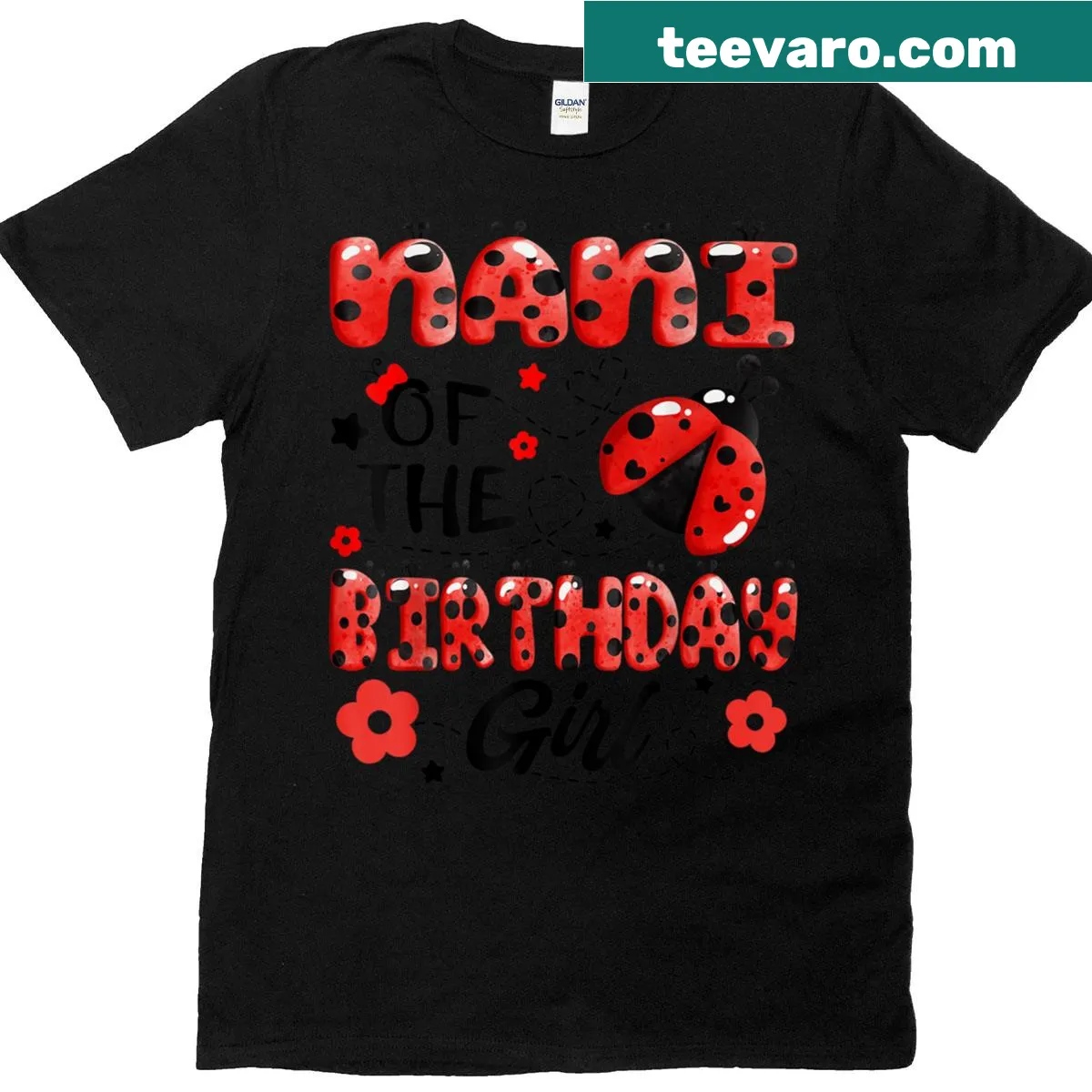 Cute ladybug birthday t-shirt for Nani of the birthday girl — on a men's t-shirt
